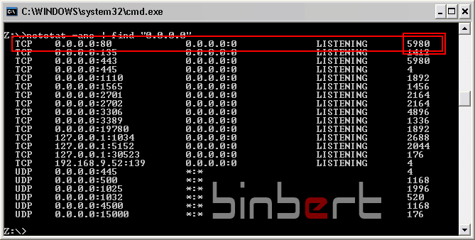 netstat with process id