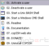 copssh start menu