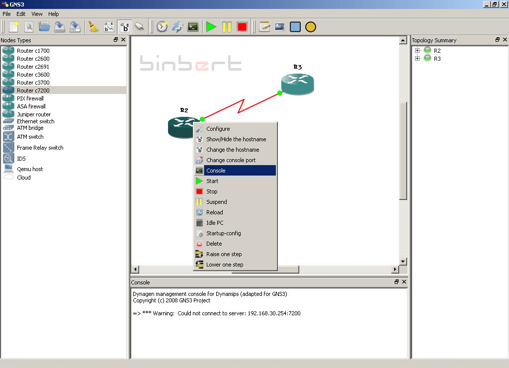 how to select serial cable in gns3 download